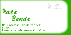 mate bende business card